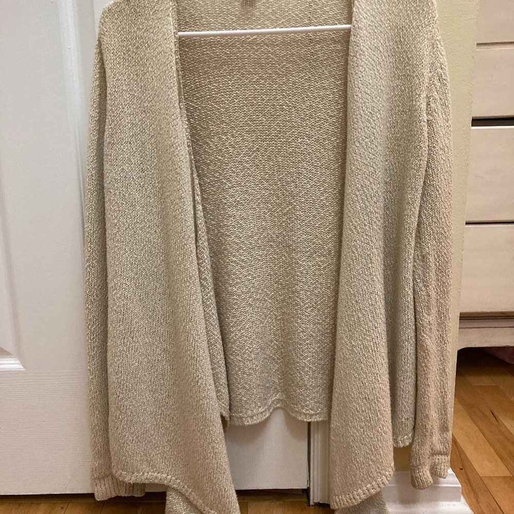 Garage Open-Front Cream Knit Cardigan